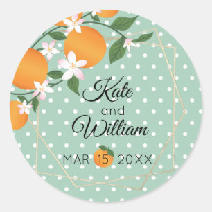 Orange Citrus Wedding Label