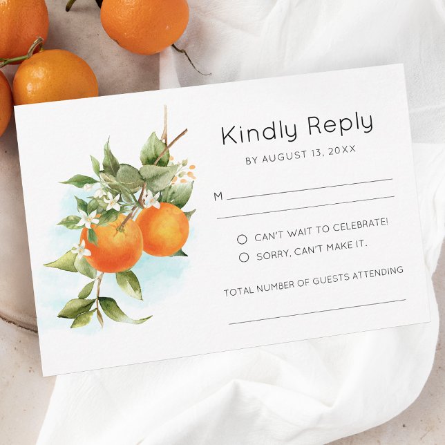 Orange Citrus Wedding RSVP Card (Creator Uploaded)