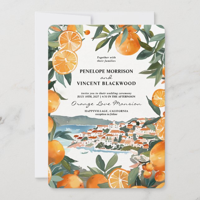 Orange City 2 Wedding Invitation (Front)