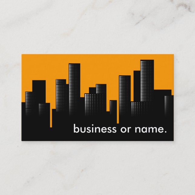 orange cityscape business card (Front)