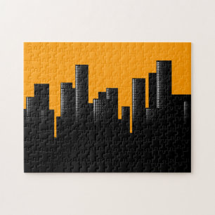orange cityscape jigsaw puzzle