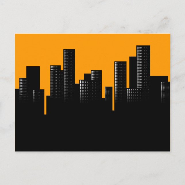 orange cityscape postcard (Front)