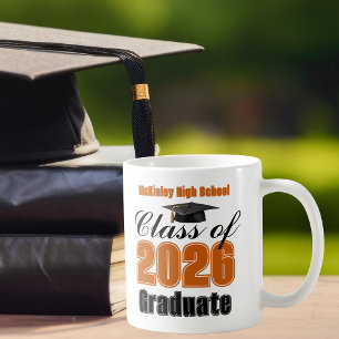 Orange Class of 2026 Graduation Keepsake Coffee Mug