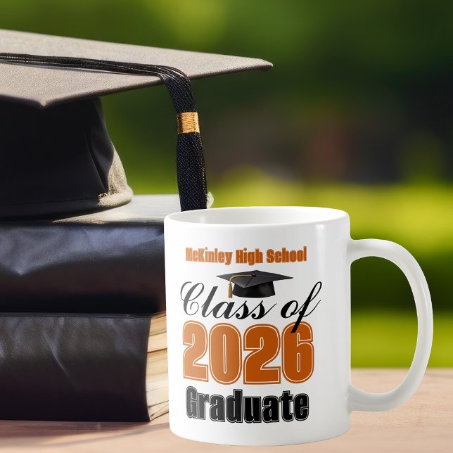 Orange Class of 2026 Graduation Keepsake Coffee Mug (Creator Uploaded)