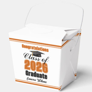 Orange Class of 2026 Graduation Party Fortune Favour Box