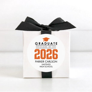 Orange Class of 2026 Graduation Sticker