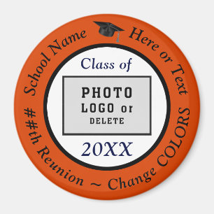 Orange, Class Reunion Souvenirs, or CHANGE COLORS Magnet