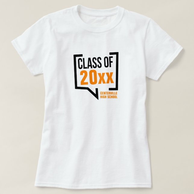 Orange Class Year Speech Bubble T-Shirt (Design Front)