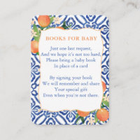 Orange Classic Blue Baby Shower Bring A Book