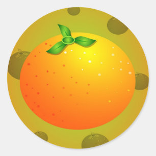 Orange Classic Round Sticker