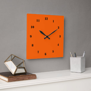 Orange Clock Black Numbers Custom Colours and Font