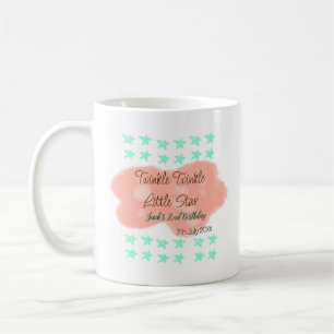 Orange clouds twinkle twinkle little stars green coffee mug