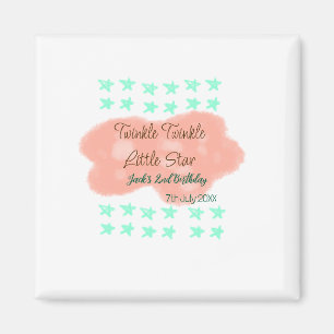 Orange clouds twinkle twinkle little stars green  magnet