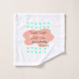 Orange clouds twinkle twinkle little stars green wash cloth