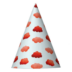 Orange clouds with watercolor party hat