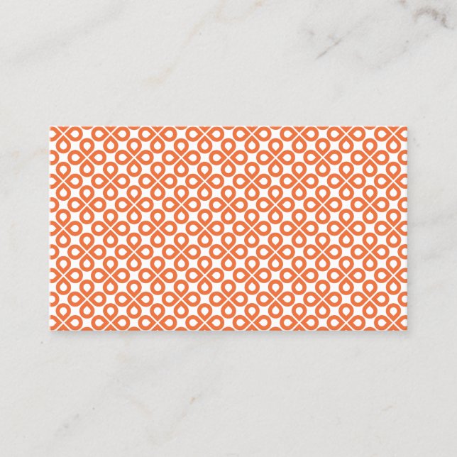 ORANGE CLOVER PATTERN BUSINESS CARD (Front)