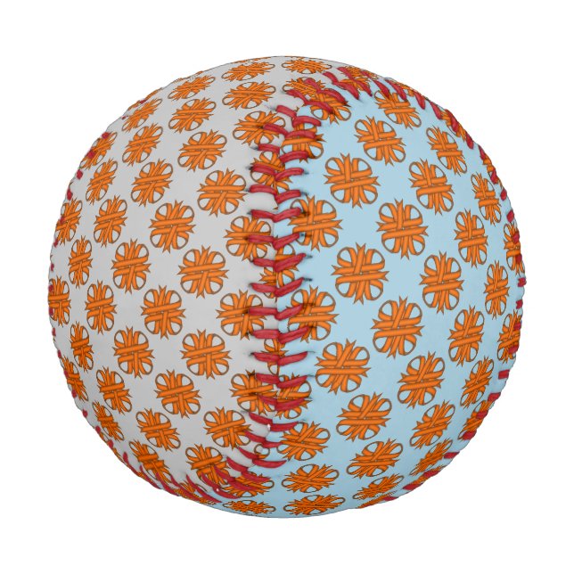 Orange Clover Ribbon by Kenneth Yoncich Baseball (Angled)