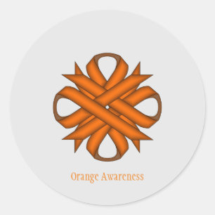 Orange Clover Ribbon by Kenneth Yoncich Classic Round Sticker