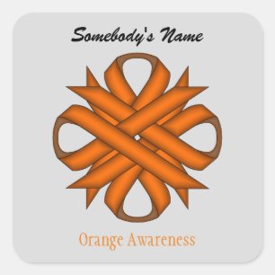 Orange Clover Ribbon by Kenneth Yoncich Square Sticker