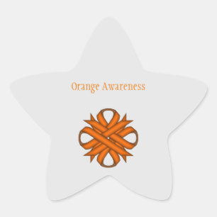 Orange Clover Ribbon by Kenneth Yoncich Star Sticker