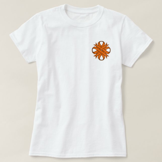 Orange Clover Ribbon by Kenneth Yoncich T-Shirt (Design Front)
