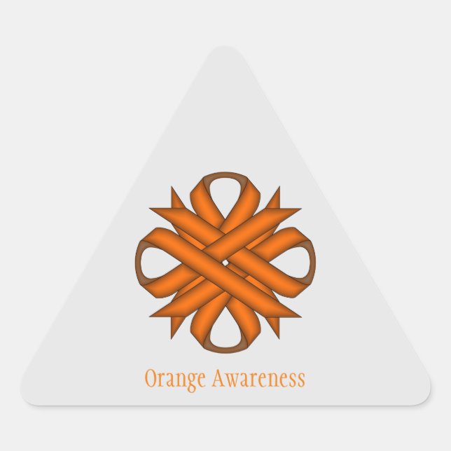 Orange Clover Ribbon by Kenneth Yoncich Triangle Sticker (Front)