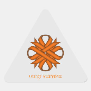 Orange Clover Ribbon by Kenneth Yoncich Triangle Sticker