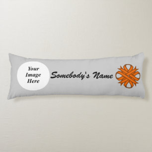 Orange Clover Ribbon Template by Kenneth Yoncich Body Cushion