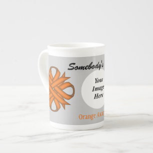 Orange Clover Ribbon Template by Kenneth Yoncich Bone China Mug