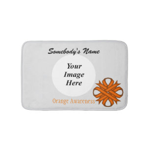 Orange Clover Ribbon Tmpl by Kenneth Yoncich Bath Mat