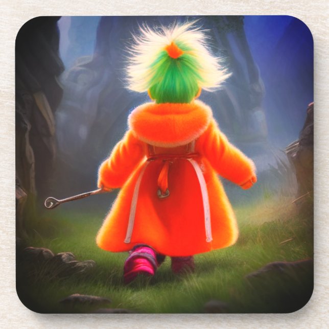 Orange Coat Coaster (Front)