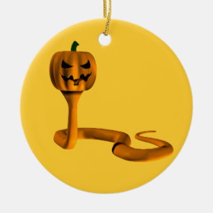 Orange Cobra Ceramic Tree Decoration