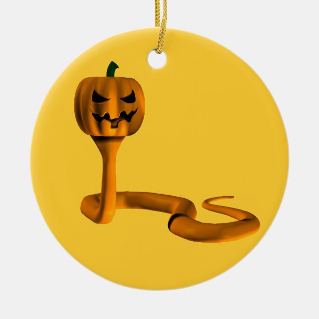 Orange Cobra Ceramic Tree Decoration (Front)