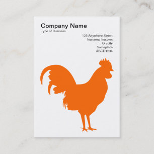 Orange Cockerel - Black on White Business Card