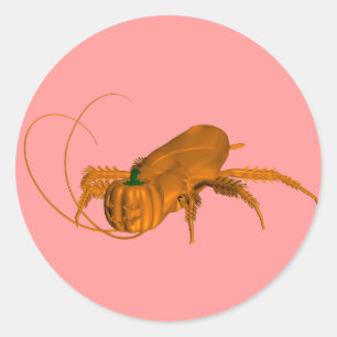 Orange Cockroach Classic Round Sticker