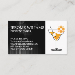 Orange Cocktail Drinks   Mixology Bartend Business Card