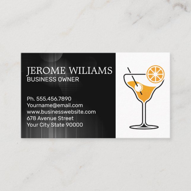Orange Cocktail Drinks | Mixology Bartend Business Card (Front)