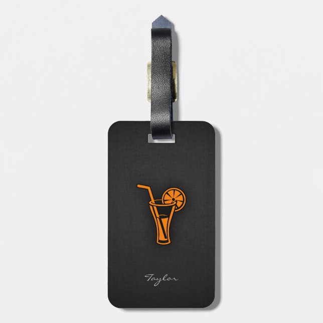 Orange Cocktail Luggage Tag (Back Vertical)