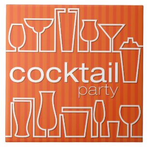 Orange cocktail party ceramic tile