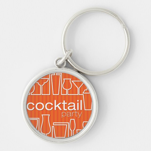 Orange cocktail party key ring (Front)
