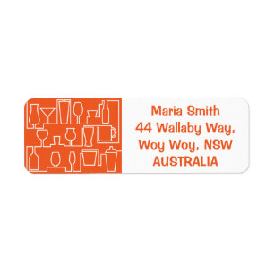 Orange cocktail party return address label