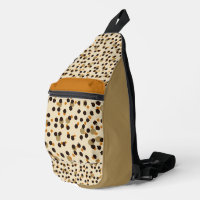 orange, coffee bean and beige polka dots