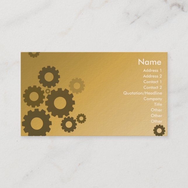 Orange Cogs - Business Card (Front)