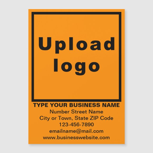 Orange Colour 5” x 7” Magnetic Business Card (Front)