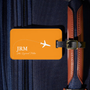 Orange-Colour BagTag for Aeroplane Travel Luggage Tag