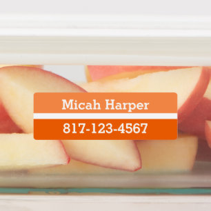 Orange Colour Block Adhesive Label Medium Rectangl