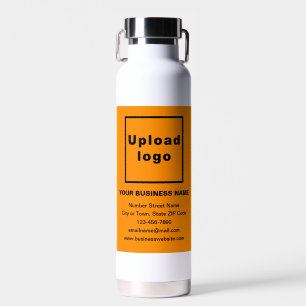 Orange Colour Business Brand on Insulated Water Bottle