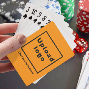 Orange Colour Business Brand on Playing Cards