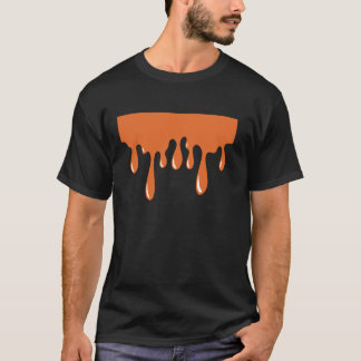 Orange Colour Chocolate Drip Cake Halloween Costum T-Shirt