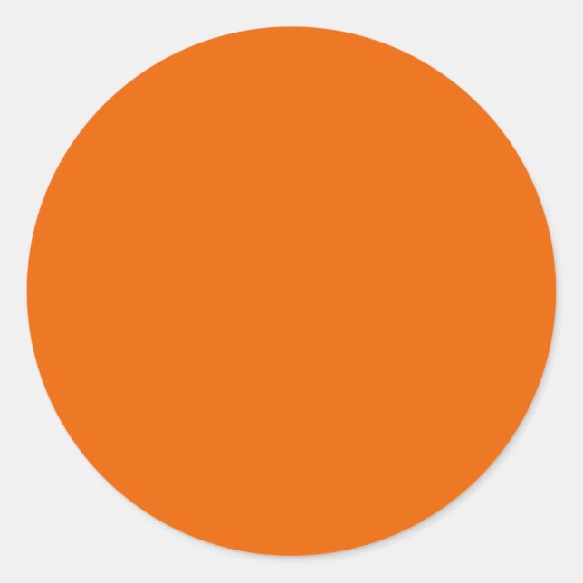 Orange Colour Circle Classic Round Sticker (Front)